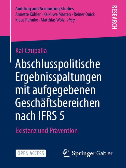 Title details for Abschlusspolitische Ergebnisspaltungen mit aufgegebenen Geschäftsbereichen nach IFRS 5 by Kai Czupalla - Available